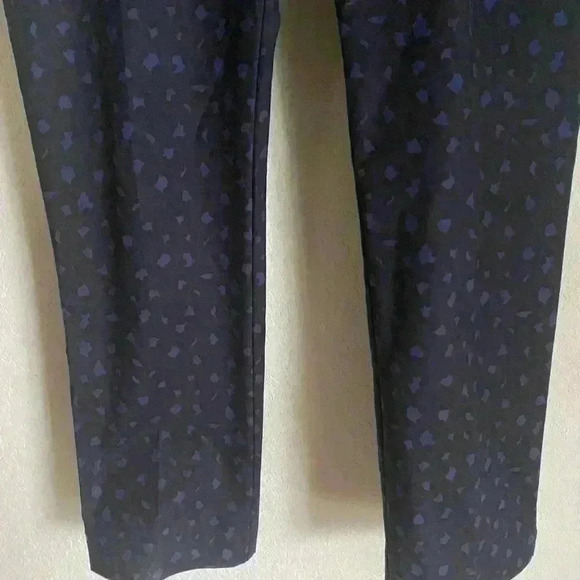Boden Leopard Print Navy Tapered Stretch Crop Workwear Office Trousers Size 8L - Picture 4 of 11